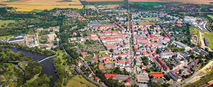 Aerial view around the city Weissenfels