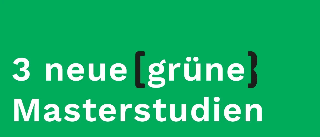 Text in Bild: 3 neue grüne Masterstudien