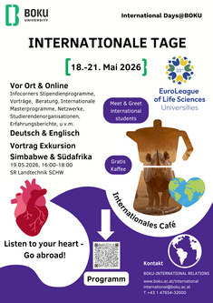 Poster für die Bewerbung der International Days@BOKU Mai 2026