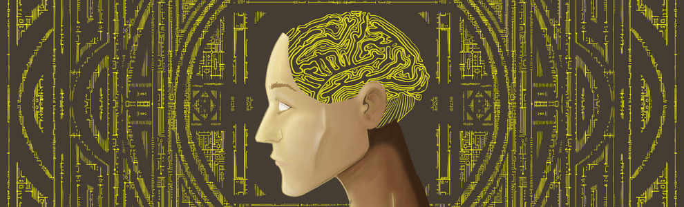 Grafik illustriert einen menschlichen Kopf abstrakt.
