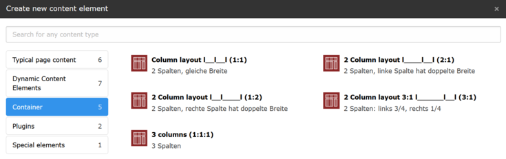 backend: grid elements