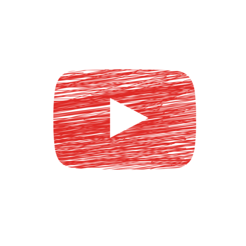 Das Symbol für Youtube mit Farbstift skizziert.