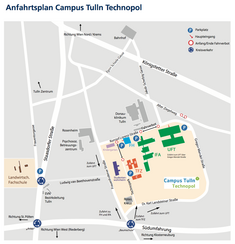 Anfahrtsplan Campus Tulln Technopol