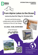 The picture shows the announcement poster for the presentation with title, date, time and smaller pictures, including one of Lake Altaussee