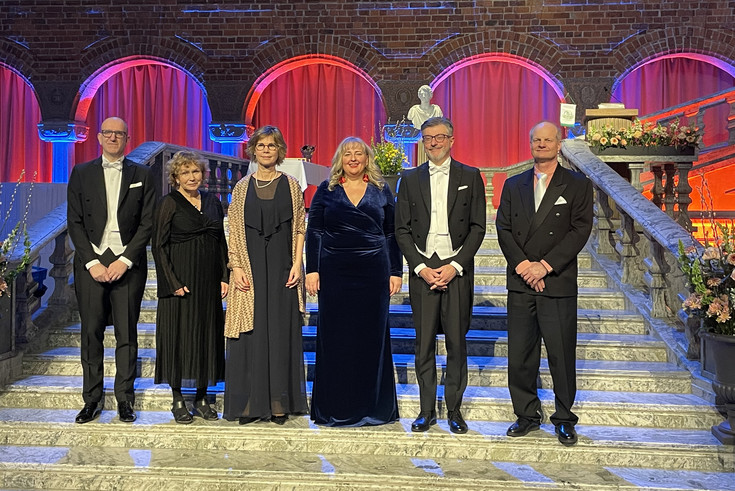 From left to right: Professor Yves Segers (A). KU Leuven, Senior researcher Katrina Rønningen (J), Institute for Rural and Regional Research in Norway (Ruralis), Director-General Swantje Nilsson (A), Director-General for EU Affairs, International Cooperation and Fisheries, Federal Ministry of Food and Agriculture in Germany, Assistant Director for Policy Support Helga Pülzl (S), European Forest Institute / BOKU, Head of Unit Andrea Gavinelli (J) – Head of Unit Animal welfare and antimicrobial – resistance, DG SANTE, EU Commission, Secretary General Alexander Döring (J), European Feed Manufacturer's Federation (c) Magda Bou Dagher Kharrat   