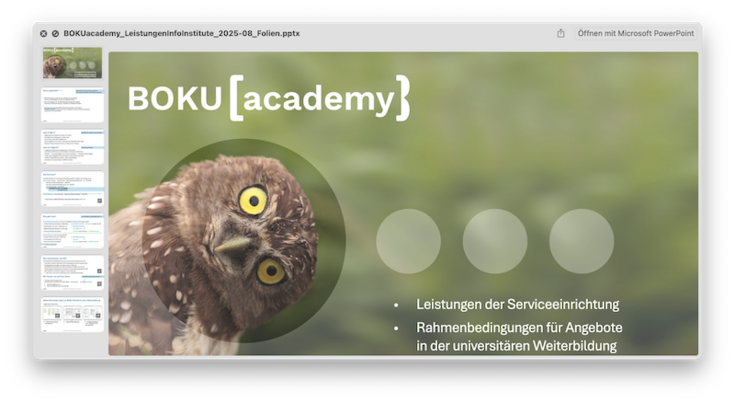 Infofolien für Institute