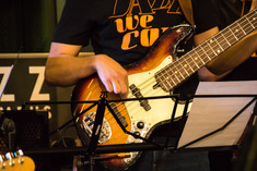 Jazz Guitar being played   