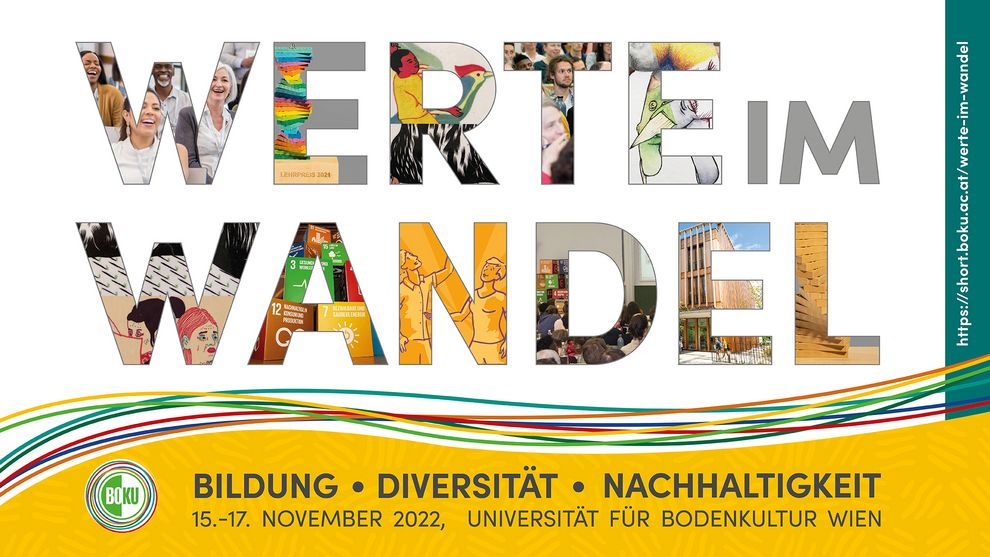 Sujet für die Bewerbung der Veranstaltungsreihe "Werte im Wandel - Bildung, Diversität, Nachhaltigkeit "