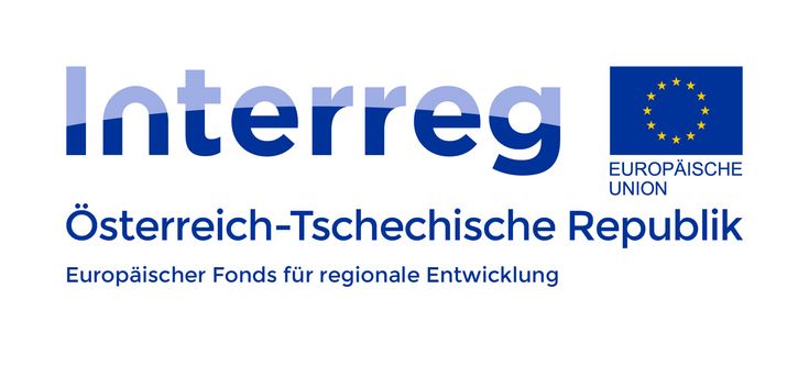 Logo des Programms Interreg AT-CZ des Europäischen Fonds für regionale Entwicklung