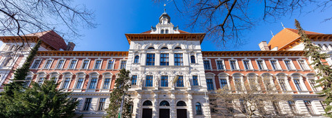 Frontansicht des Gebäudes Gregor-Mendel-Haus an der BOKU University