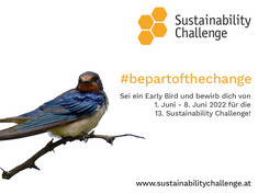 Sei ein Early Bird und bewirb dich von 1. Juni - 8. Juni 2022 für die 13. Sustainability Challenge!