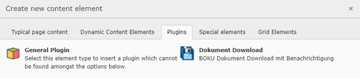 Backend: Plugin "Dokument Download"