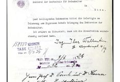 Schriftliches Ansuchen um Zulassung zum Rigorosum, datiert mit 9. April 1924 