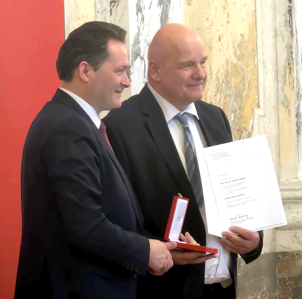 Bundesminister Norbert Totschnig und Prof. Johann Sölkner © Johann Sölkner