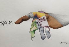 Grafisch gestaltete Hand mit dem Schriftzug "Vielfalt"