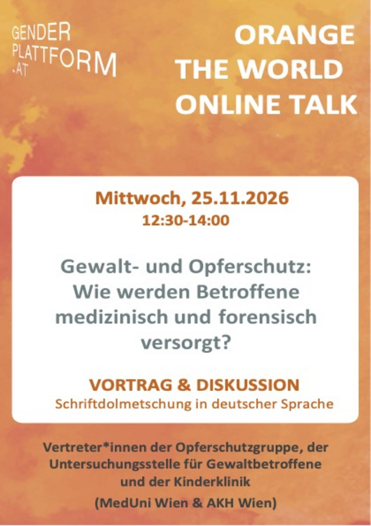 Ankündigung ORANGE THE WORLD Veranstaltungsflyer 