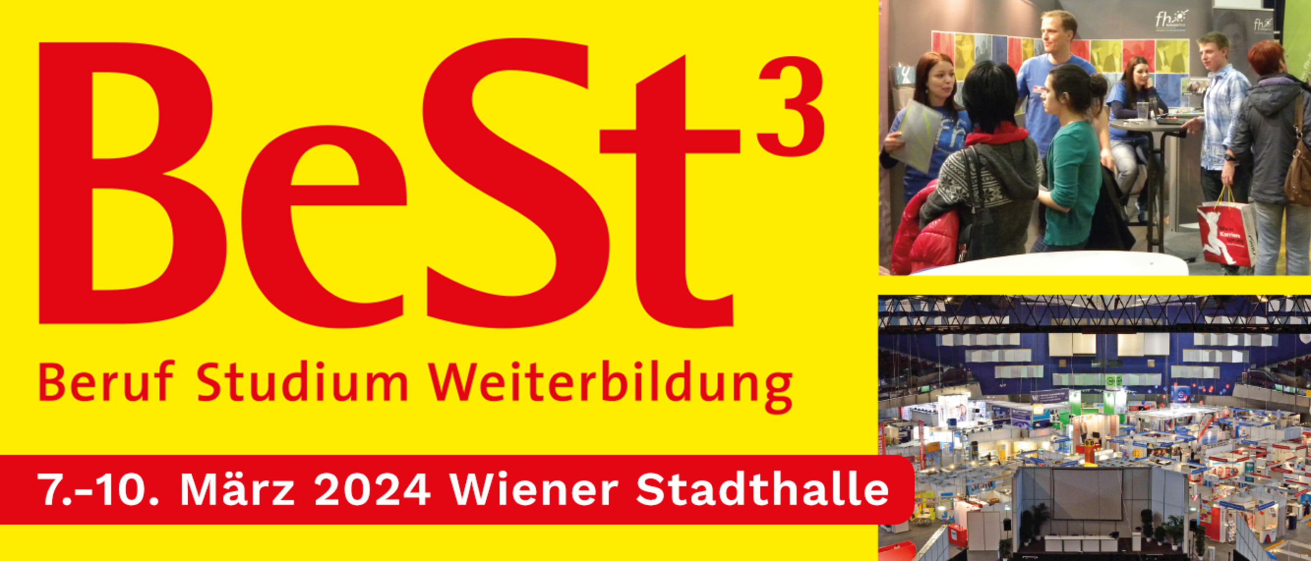 Infoplakat zur BeSt3 in der Wiener Stadthalle von 7. bis 10. März