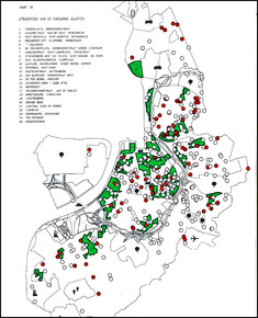 Abbildung: Karte: Sebastian Haumann / Datengrundlage: Sebastian Haumann et al., Milieuvergunningen Antwerpen 1983-1985. Zenodo https://doi.org/10.5281/zenodo.8026969 und Marynissen, Rudy/Poppe, Erna/Hove, Erik van, Kansarmoede in de grootstad Antwerpen. Een atlas en een gezamenlijke probleemaanpak. Deel II, Antwerpen 1988, 177.
