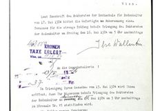 Schriftliche Anfrage um einen Termin für das Rigorosum, datiert mit 13. Mai 1924