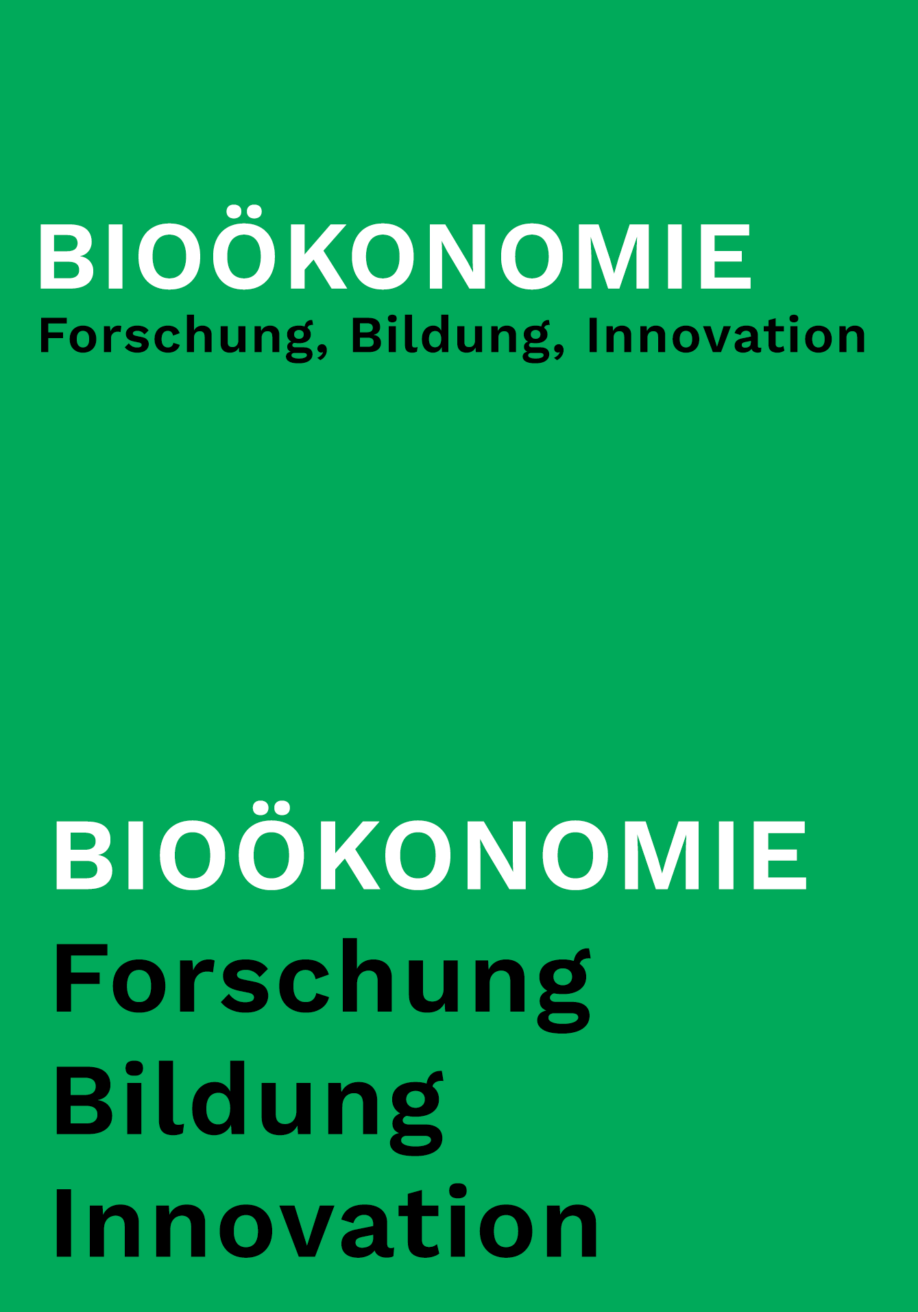 Text in Bild: Bioökonomie - Forschung, Bildung, Innovation