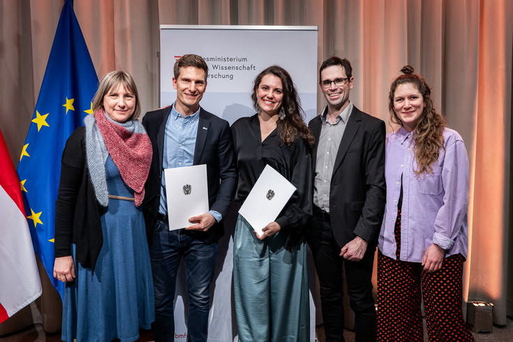 Gruppenphoto beim Entwicklungspreis 2026 mit Plank, Dorn, Brunner, Hafner, Faltmann